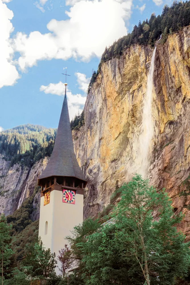 final analog version of the waterfall in Lauterbrunnen