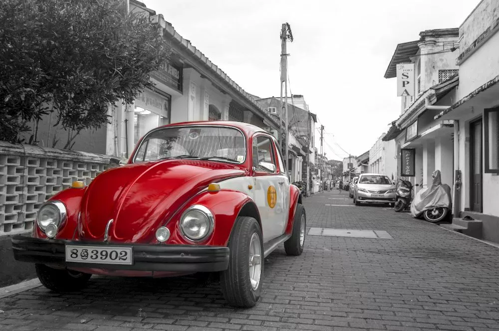 final selective color version of vw beetle